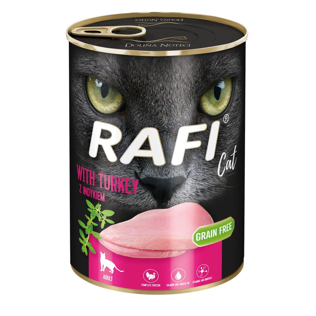 RAFI Vådfoder til Katte Paté m/Kalkun 400 g.